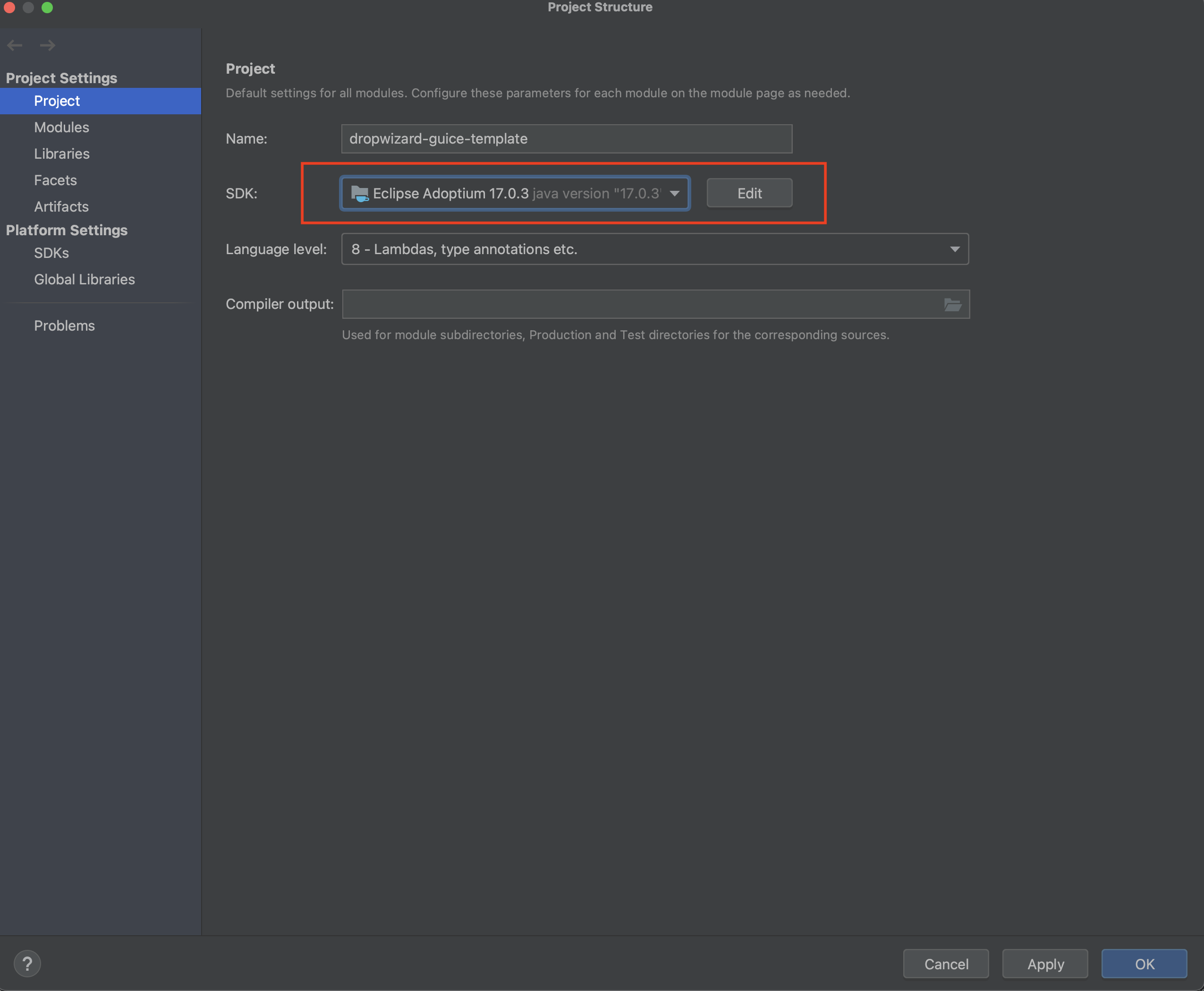 Select Eclipse Java SDK